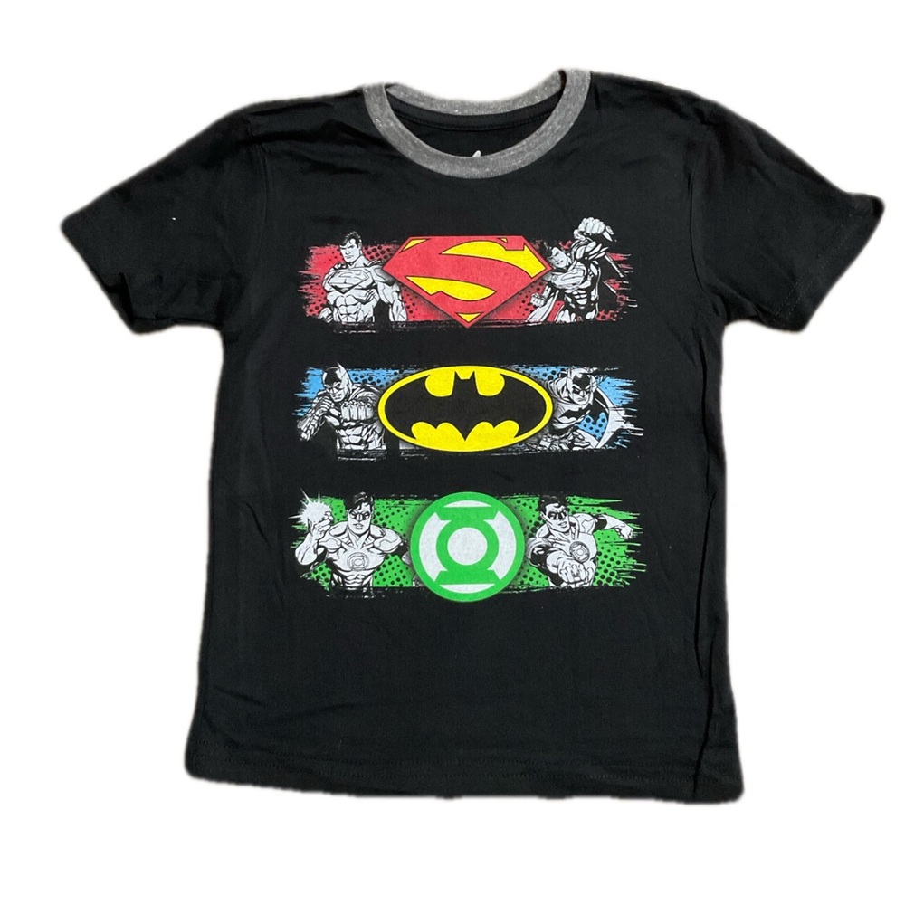 Black Justice league boys tees sizes 4-7